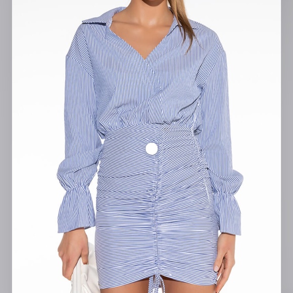 SPRING STRIPE POPLIN DRESS Medium - Picture 1 of 4